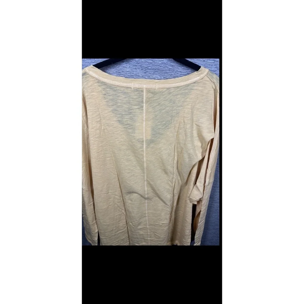 NEW Free People Women's On My Mind V-Neck Long Sleeve Shirt Camel/Yellow Size M - Picture 12 of 13